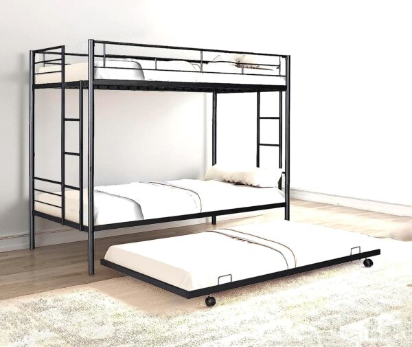 Trundle bunk bed black colour