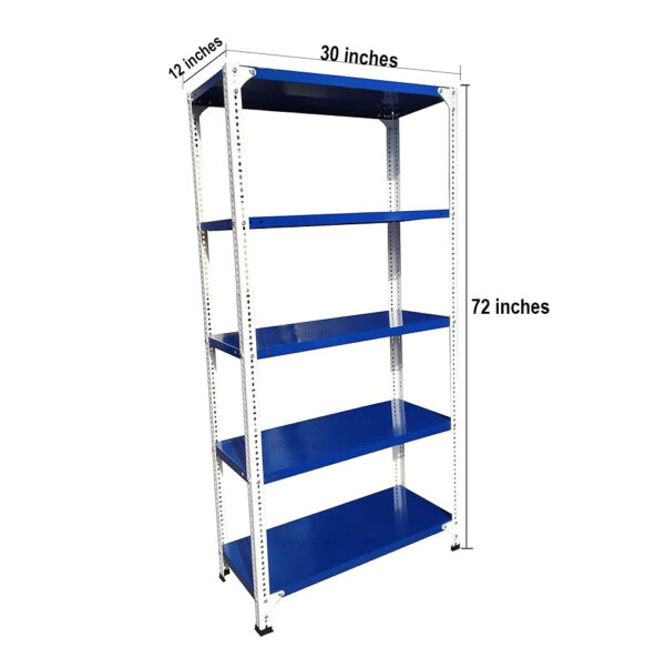 Slotted angle rack white & blue colour 12 x 30 x 72