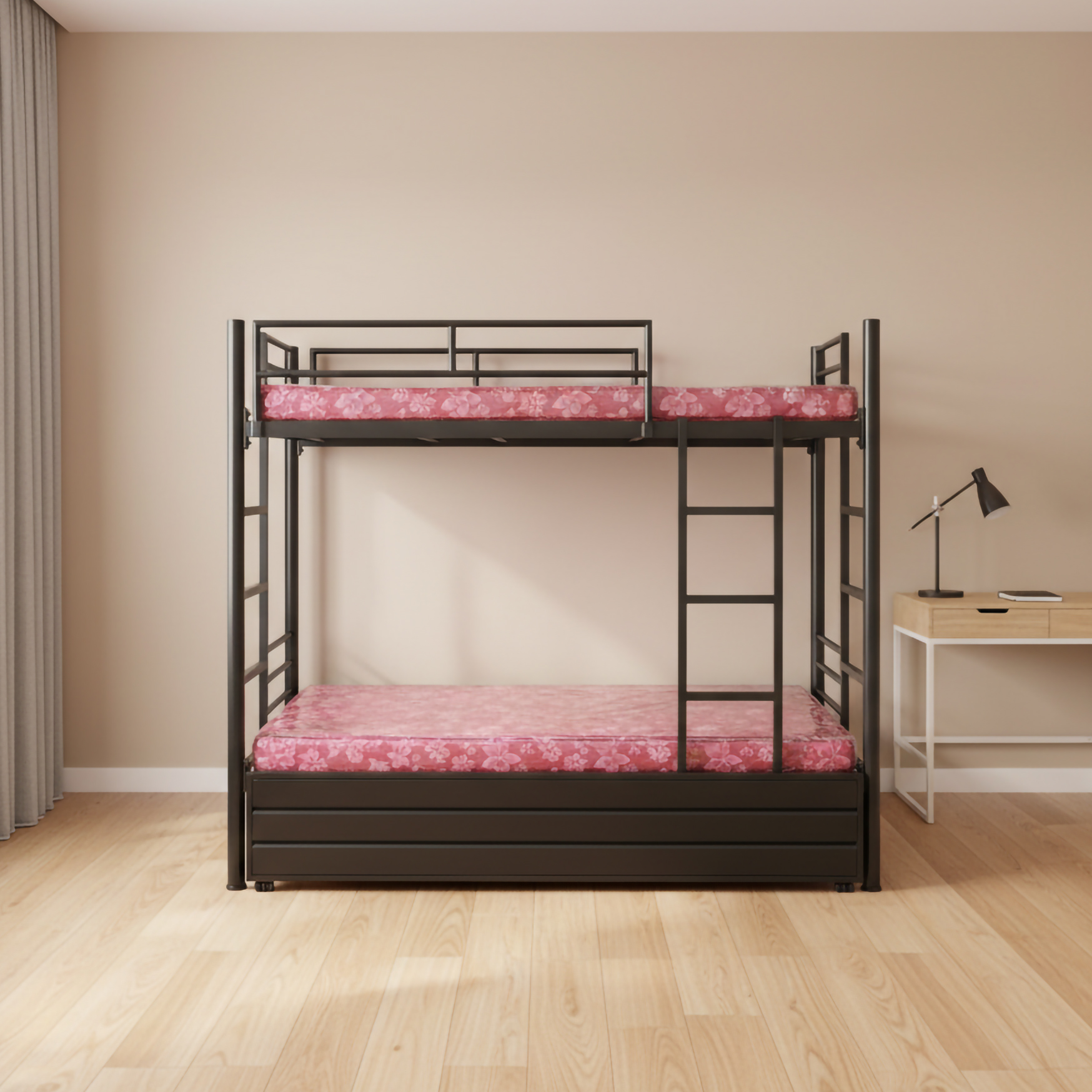 bunk bed with storage black 1