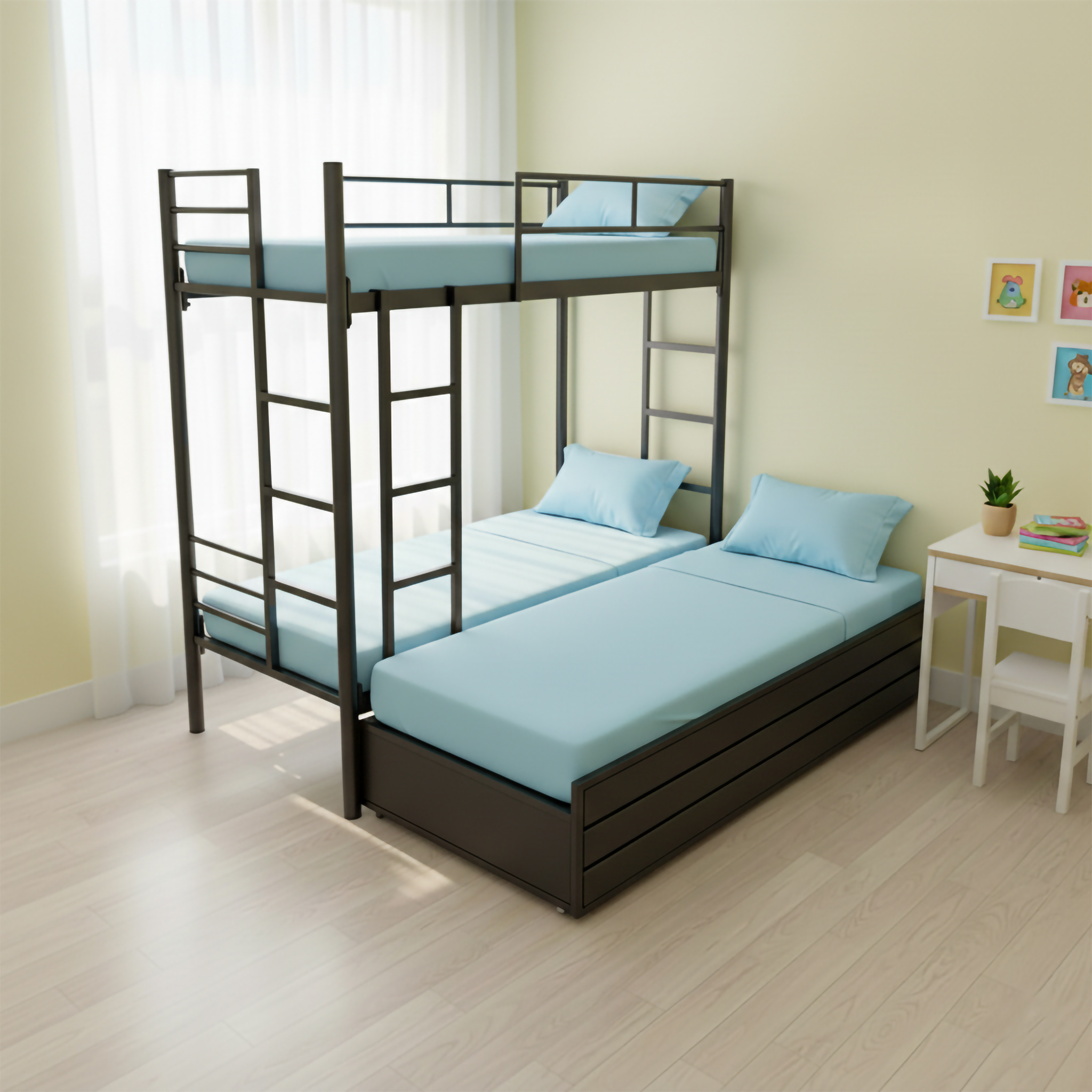 bunk bed with storage black 6