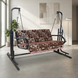 Two Seater Metal Jhula for Adults Swing for Home Balcony Indoor, Black