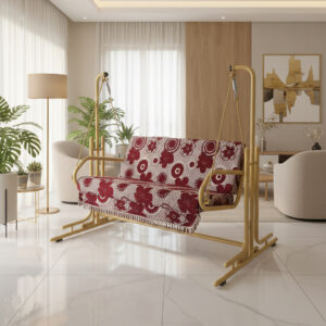 Jhula for Adults Swing | jhula for home, With Cushion Two Seater Metal, Golden