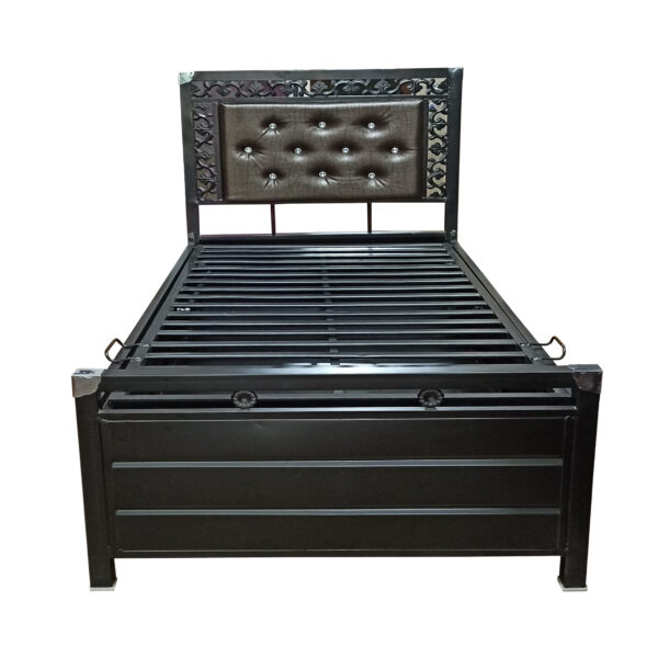 Metal bed with storage