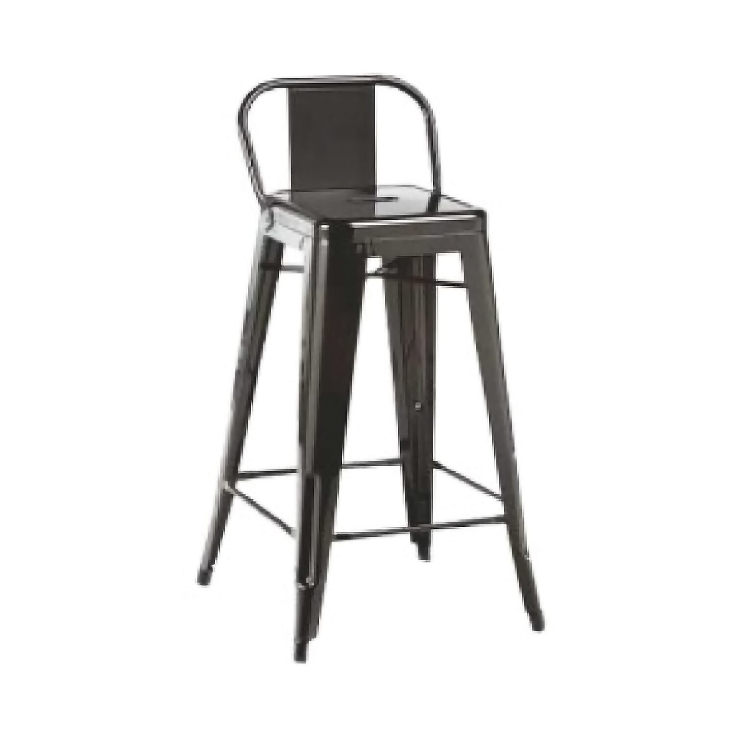 30-Inch Metal Frame Cafe Stool – Industrial Design with Backrest - s k ...
