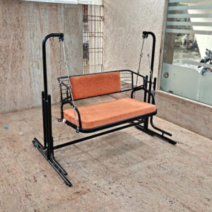 2 Seater Jhula Swing for Adults with Reversible Seat Back | Heavy Duty Metal Garden Swing with Stand & Cushioned Seat | Indoor Outdoor Balcony Terrace Jhula